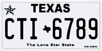 TX license plate CTI6789