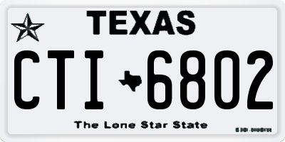 TX license plate CTI6802