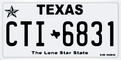 TX license plate CTI6831