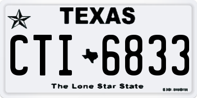 TX license plate CTI6833