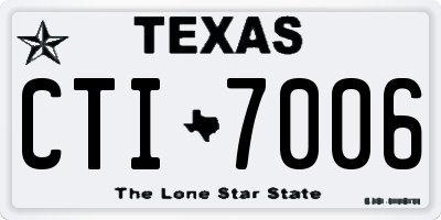TX license plate CTI7006