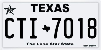 TX license plate CTI7018