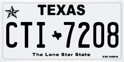 TX license plate CTI7208