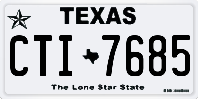 TX license plate CTI7685