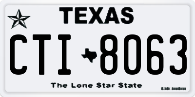 TX license plate CTI8063