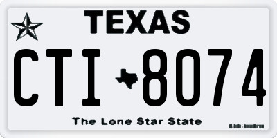TX license plate CTI8074