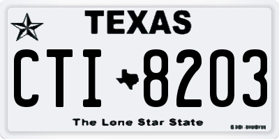 TX license plate CTI8203