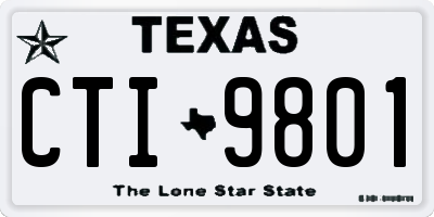 TX license plate CTI9801