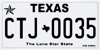 TX license plate CTJ0035