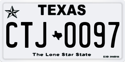 TX license plate CTJ0097