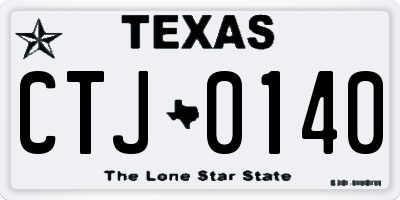 TX license plate CTJ0140
