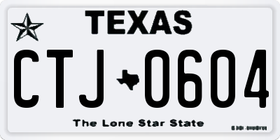 TX license plate CTJ0604