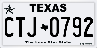 TX license plate CTJ0792