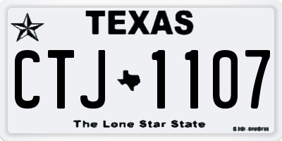 TX license plate CTJ1107