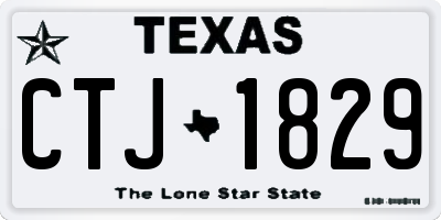 TX license plate CTJ1829