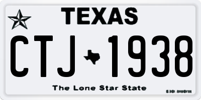 TX license plate CTJ1938