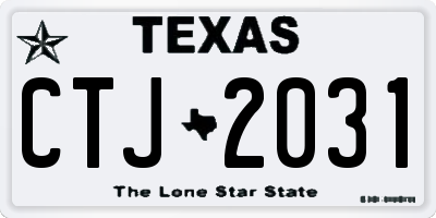 TX license plate CTJ2031