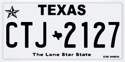 TX license plate CTJ2127