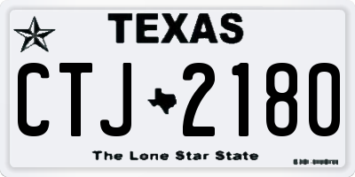 TX license plate CTJ2180