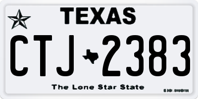 TX license plate CTJ2383