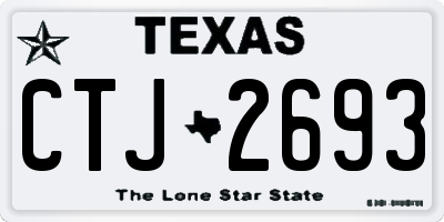 TX license plate CTJ2693