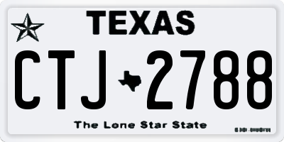 TX license plate CTJ2788