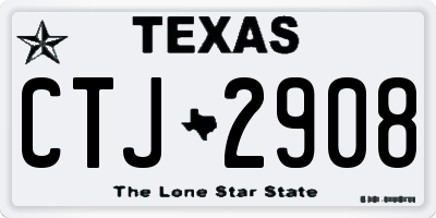 TX license plate CTJ2908