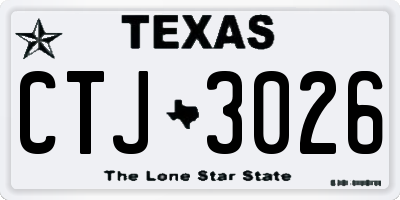 TX license plate CTJ3026