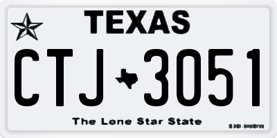 TX license plate CTJ3051