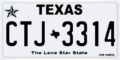 TX license plate CTJ3314