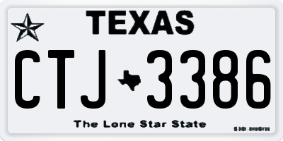 TX license plate CTJ3386