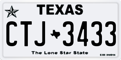 TX license plate CTJ3433