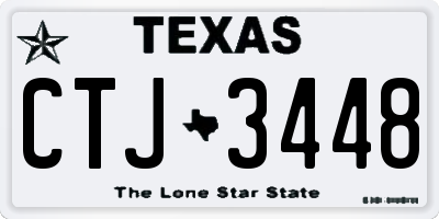 TX license plate CTJ3448