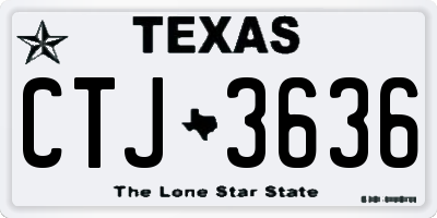 TX license plate CTJ3636