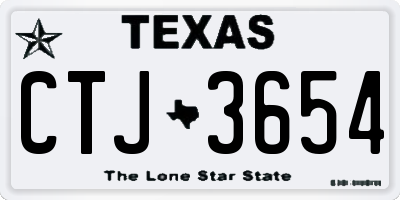 TX license plate CTJ3654