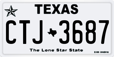 TX license plate CTJ3687