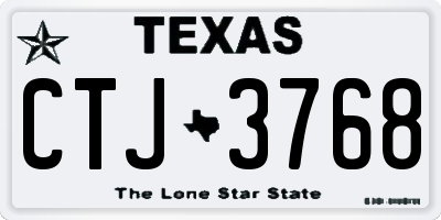 TX license plate CTJ3768