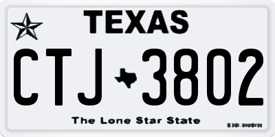 TX license plate CTJ3802