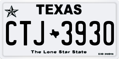 TX license plate CTJ3930