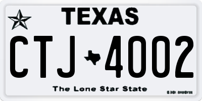 TX license plate CTJ4002