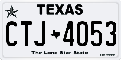 TX license plate CTJ4053