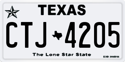 TX license plate CTJ4205