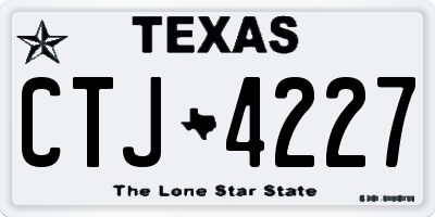 TX license plate CTJ4227
