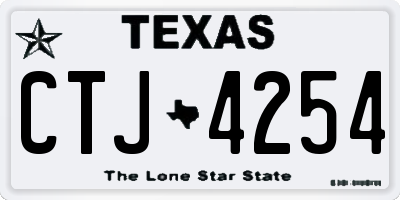 TX license plate CTJ4254
