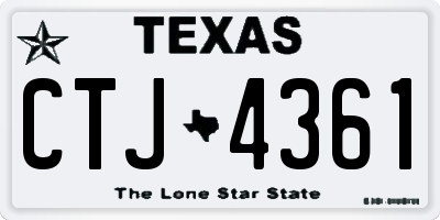 TX license plate CTJ4361