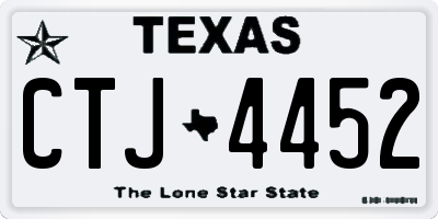 TX license plate CTJ4452