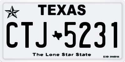 TX license plate CTJ5231