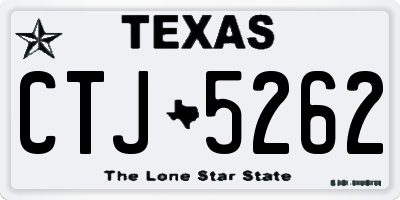 TX license plate CTJ5262