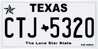 TX license plate CTJ5320