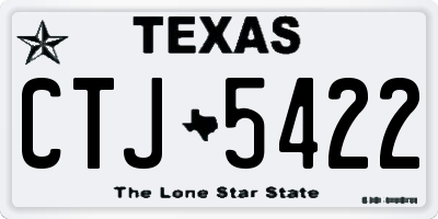 TX license plate CTJ5422